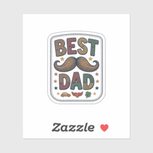 Best Dad Vintage Moustache Vector Father Design_1