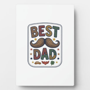 Best Dad Vintage Mustache Vector Father Design_1 Plaque