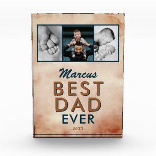 Best Dad Watercolor Father 3 Photo Collage