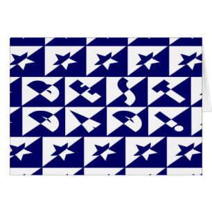 Best Dad Wild Text Pattern & Stars Blue & White