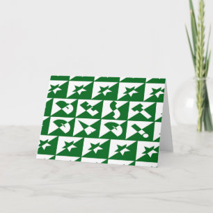 Best Dad Wild Text Pattern & Stars Green & White Card