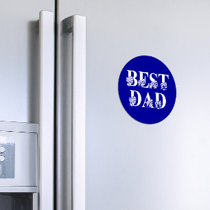 Best Dad with Flags White Text Magnet