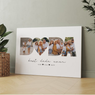 Best Dada Ever 4 Photo Collage First Father's Day Canvas Print