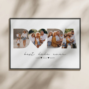 Best Dada Ever 4 Photo Collage First Father's Day Poster