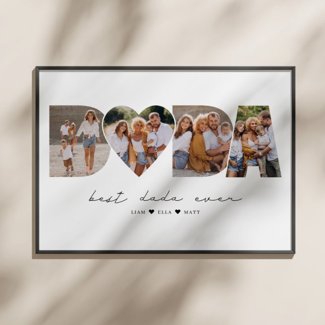 Best Dada Ever 4 Photo Collage First Father's Day Poster (Creator Uploaded)