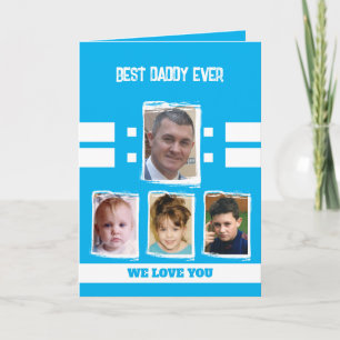 Best daddy 4 photos love you sky blue white card