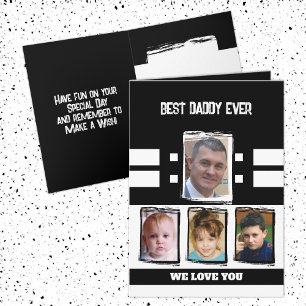 Best daddy 4 photos love you white black card