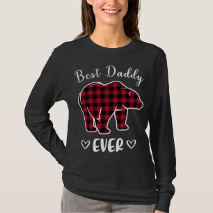 Best Daddy Bear Ever Buffalo Plaid Red Matching T-Shirt