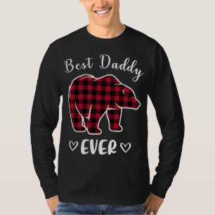 Best Daddy Bear Ever Buffalo Plaid Red Matching T-Shirt