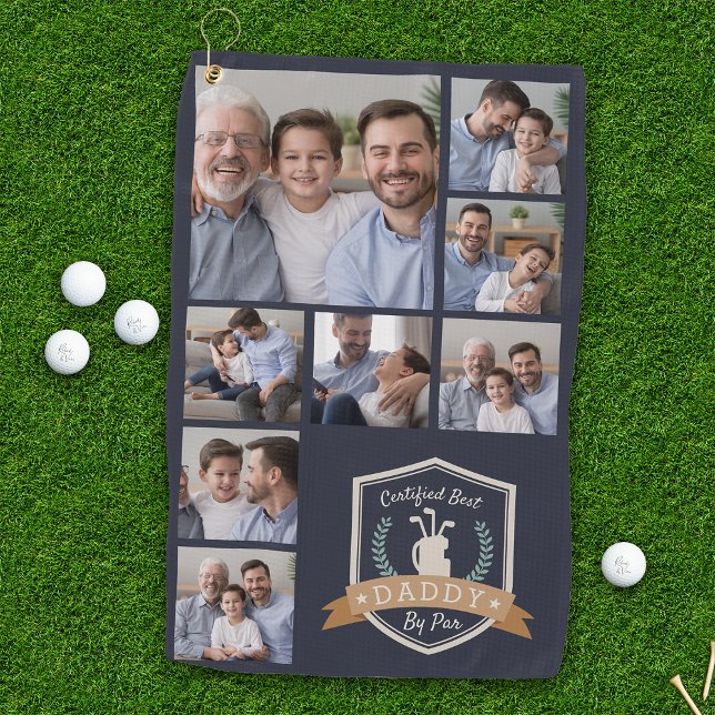 Best Daddy By Par | Photo Collage Golf Towel (Creator Uploaded)
