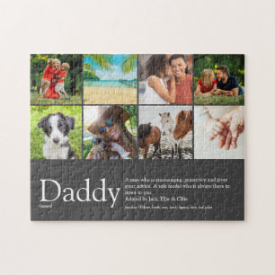 Best Daddy Dad Father Definition 6 Photo Fun Grey Jigsaw Puzzle