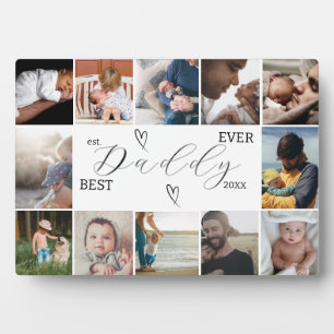 Best Daddy Ever 12-Photo Collage Father's Day Plaque