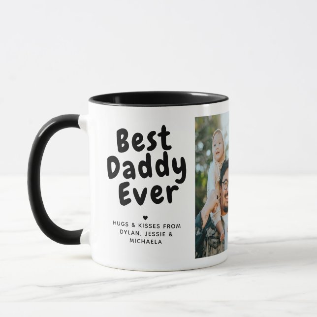Best Daddy Ever 2-Photo Collage & Custom Message Mug (Left)