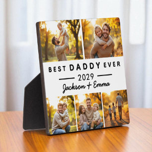 Best Daddy Ever 5 Photo Collage Father's Day Plaque