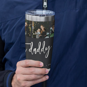 Best daddy ever 5 photo collage personalised  insulated tumbler