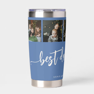 Best daddy ever 5 photo collage personalized insulated tumbler