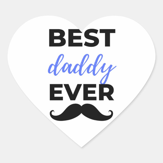 Best Daddy Ever Black Heart Sticker (Front)