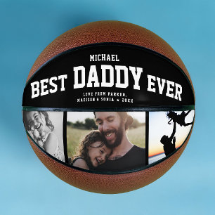 BEST DADDY EVER Cool Trendy Unique Photo Collage Basketball