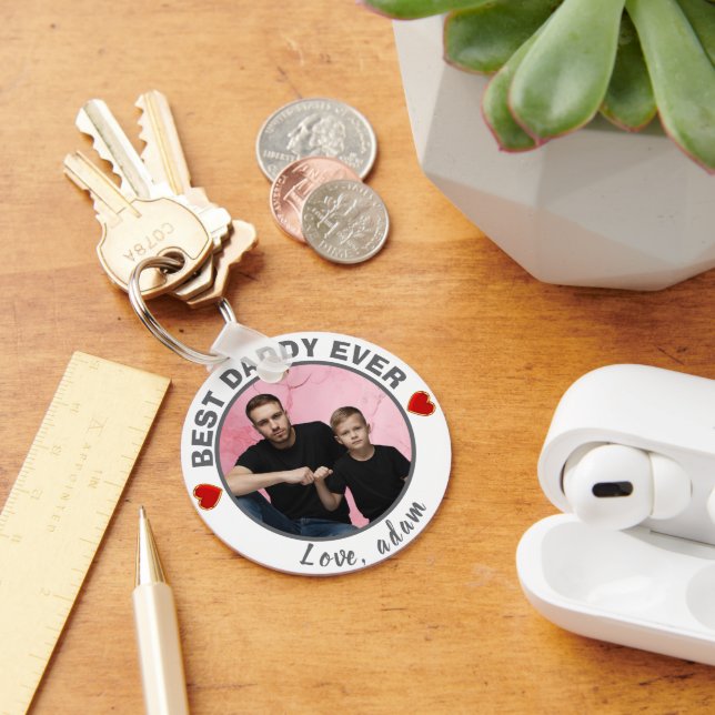 Best Daddy ever Custom Photo Trends 2026 Key Ring (Desk)