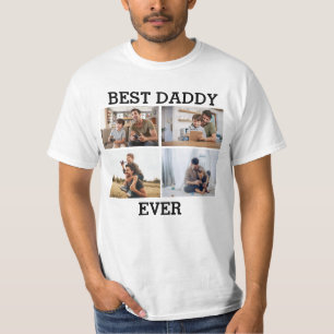 Best Daddy Ever Father Daddy Photo Collage Picture T-Shirt