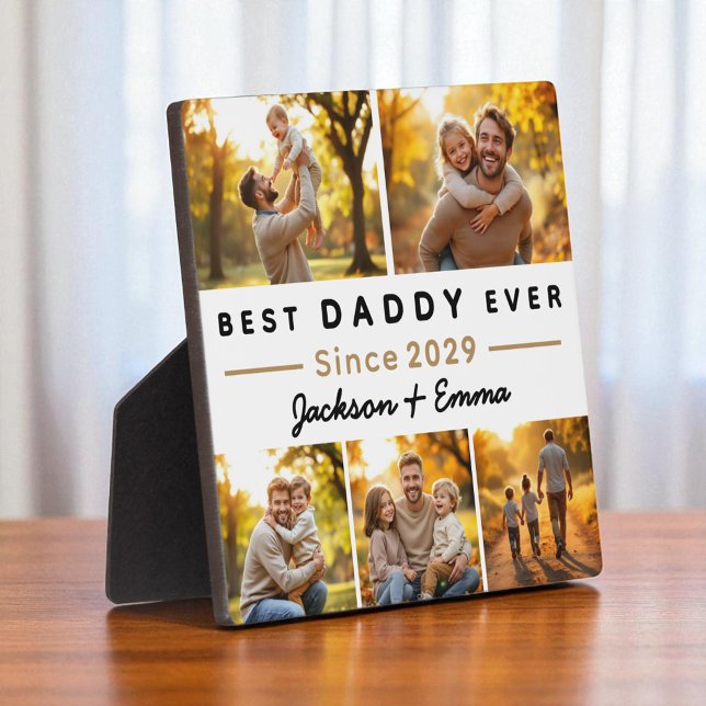 Best Daddy Ever Father's Day 5 Photo Collage  Plaque (Creator Uploaded)