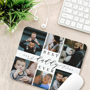 Best Daddy Ever Father's Day 6 Photo Collage Mouse Pad