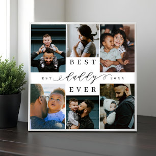 Best Daddy Ever Father's Day 6 Photo Collage Plaque
