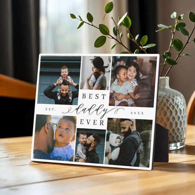 Best Daddy Ever | Father's Day 6 Photo Collage Plaque (Best Daddy Ever | Father's Day 6 Photo Collage Plaque)