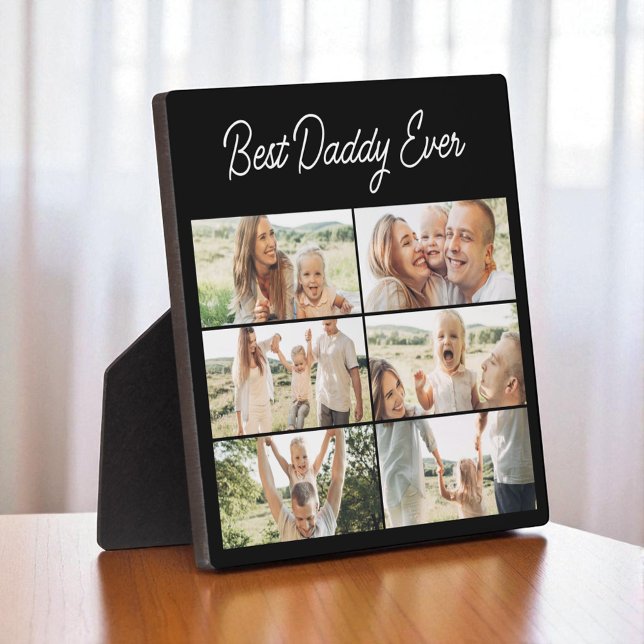 Best Daddy Ever Father's Day Chic 6 Photo Collage  Plaque (Creator Uploaded)