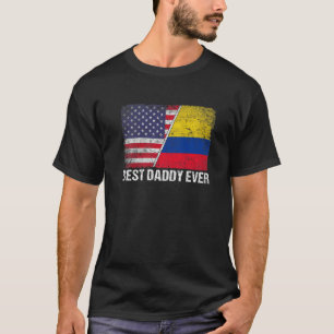 Best Daddy Ever Father's Day Colombia Us Flag T-Shirt