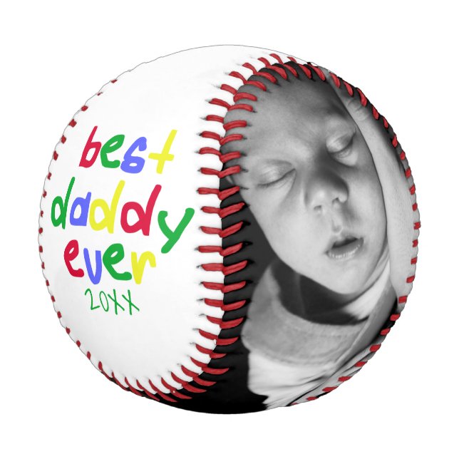 Best Daddy Ever Fathers Day Personalised Baseball (Angled)