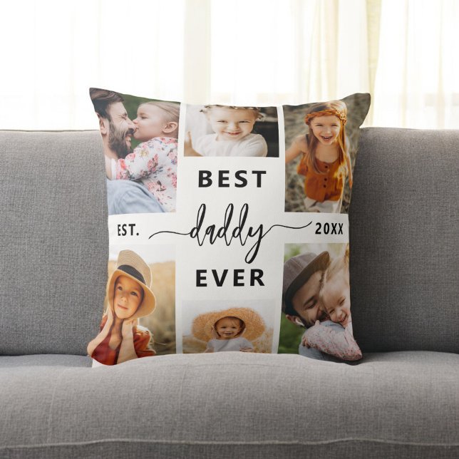 Best Daddy Ever - Father's Day Photo Collage Cushion (Creator Uploaded)