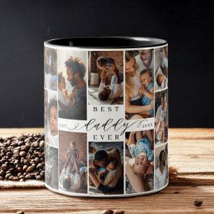 Best Daddy Ever Father's Day Photo Collage Two-Tone Coffee Mug