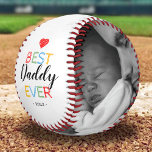 Best Daddy Ever Gift Photo Baseball<br><div class="desc">Fathers day baseball gift featuring the text "best daddy ever",  and the date. Plus 2 family photos for you to customise with your own to make this an extra special dad gift.</div>