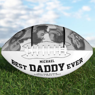 BEST DADDY EVER Modern Cool Black and White Football