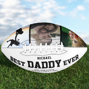 BEST DADDY EVER Modern Cool Colour Photo Collage Football
