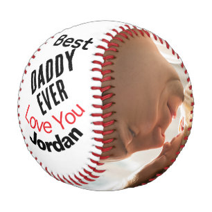 Best Daddy Ever Modern Personalised 2 Photo Baseball