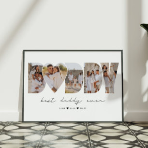 Best Daddy Ever Modern Photo Collage Father's Day Poster