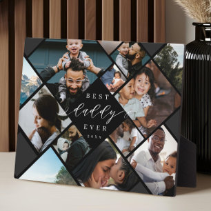 Best Daddy Ever Modern Photo Collage Gift Keepsake Plaque