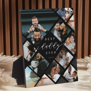 Best Daddy Ever Modern Photo Collage Gift Keepsake Plaque