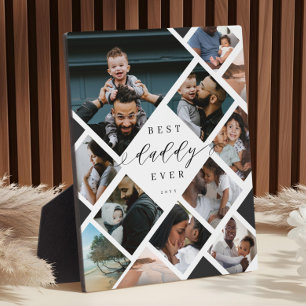 Best Daddy Ever Modern Photo Collage Gift Keepsake Plaque