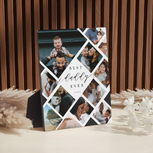 Best Daddy Ever Modern Photo Collage Gift Keepsake Plaque