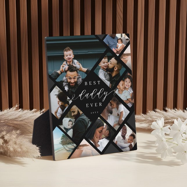 Best Daddy Ever Modern Photo Collage Gift Keepsake Plaque (Best Daddy Ever Modern Photo Collage Gift Keepsake Plaque)