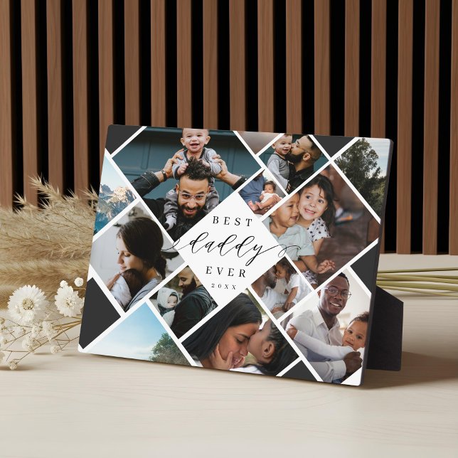 Best Daddy Ever Modern Photo Collage Gift Keepsake Plaque (Best Daddy Ever Modern Photo Collage Gift Keepsake Plaque)