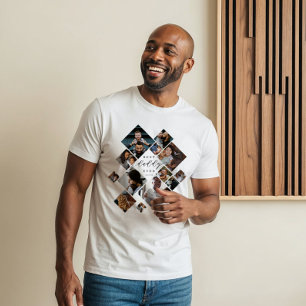 Best Daddy Ever Modern Photo Collage Personalised Tri-Blend Shirt