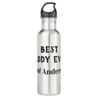 Best Daddy ever name bold letter father's day text 710 Ml Water Bottle