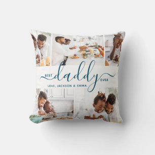 Best Daddy Ever Photo Collage Father's Day Gift Cushion