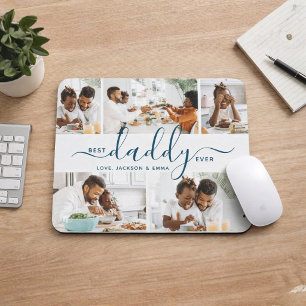 Best Daddy Ever Photo Collage Father's Day Gift Mouse Pad
