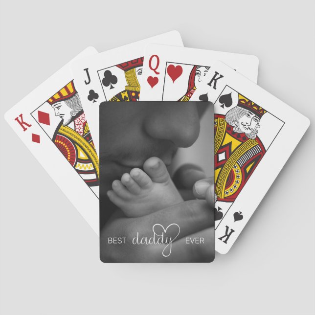 Best Daddy Ever Photo Father's Day Playing Cards (Back)