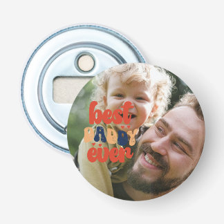 Best Daddy Ever Retro Personalised Photo Bottle Opener